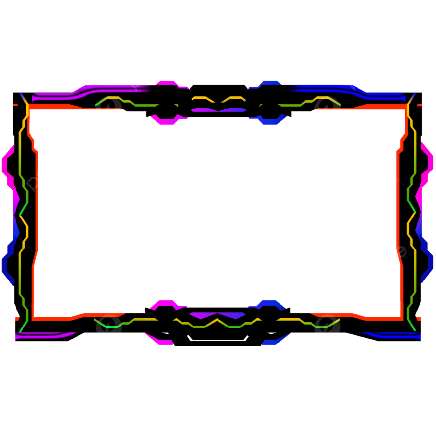 a colorful frame with a white background