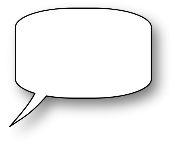 a speech bubble on a white background