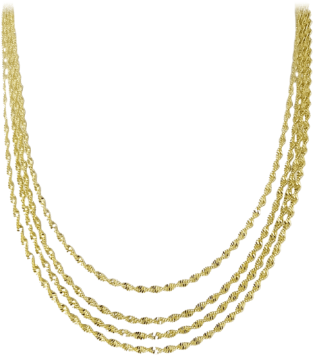 14k yellow gold rope chain necklace