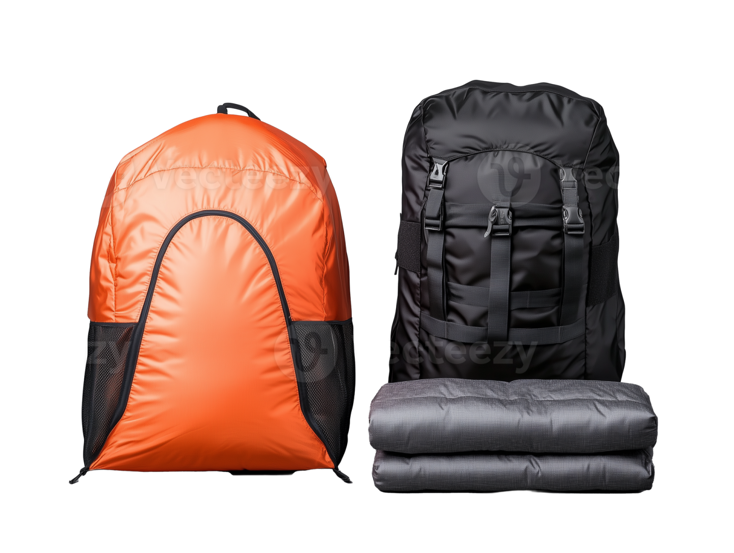 two backpacks on a white background
