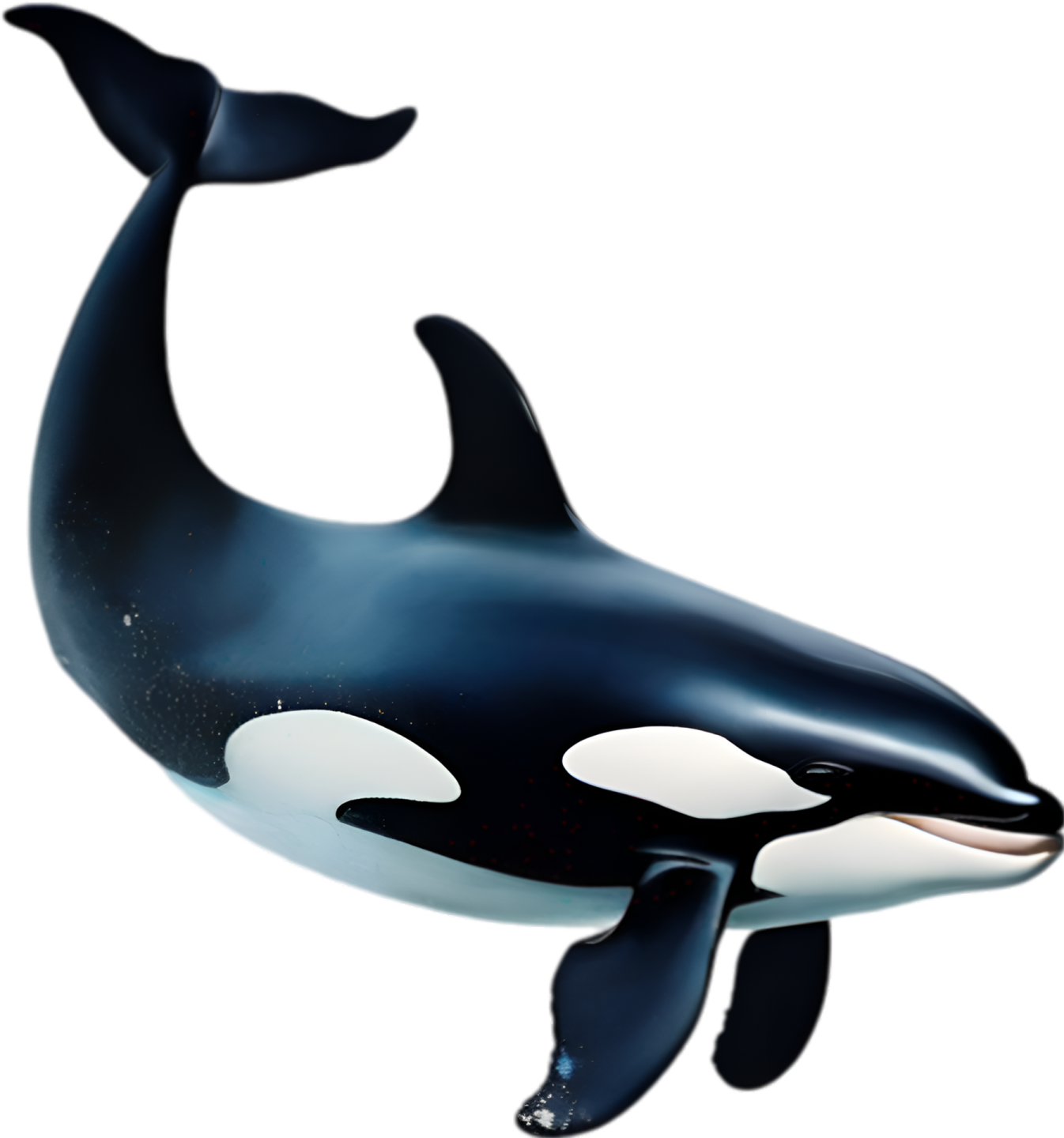 a black and white whale swimming in the ocean