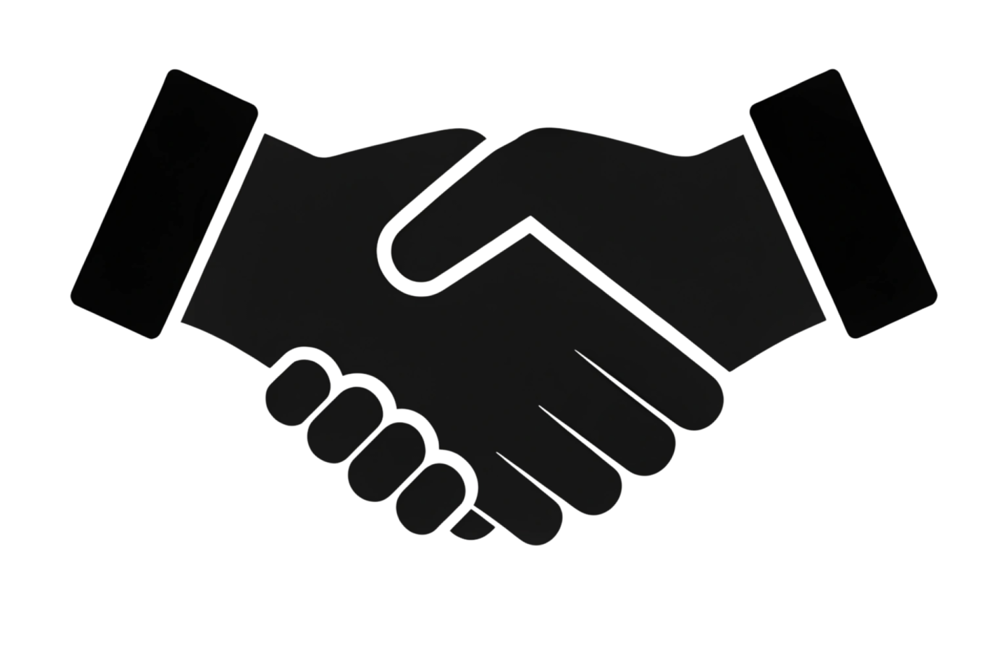 two hands shaking over a white background