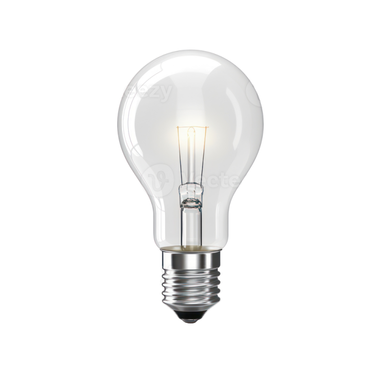 a light bulb on a white background