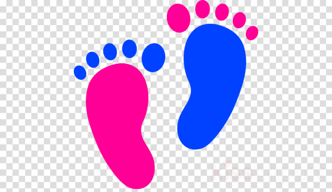 a pair of pink and blue footprints