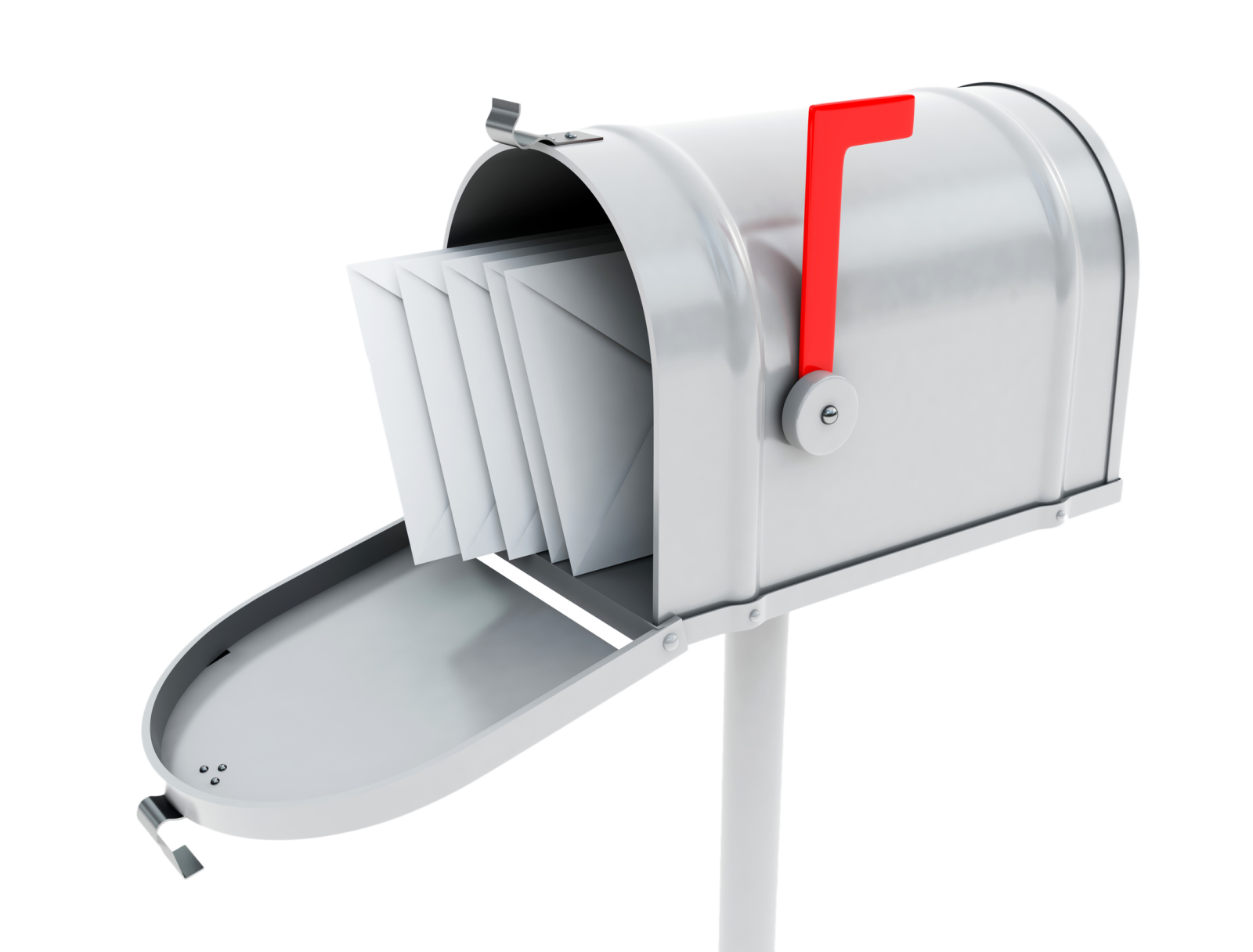 a white mailbox with red ribbon on it
