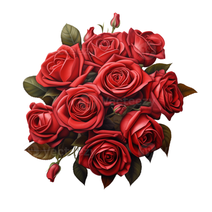 a bouquet of red roses