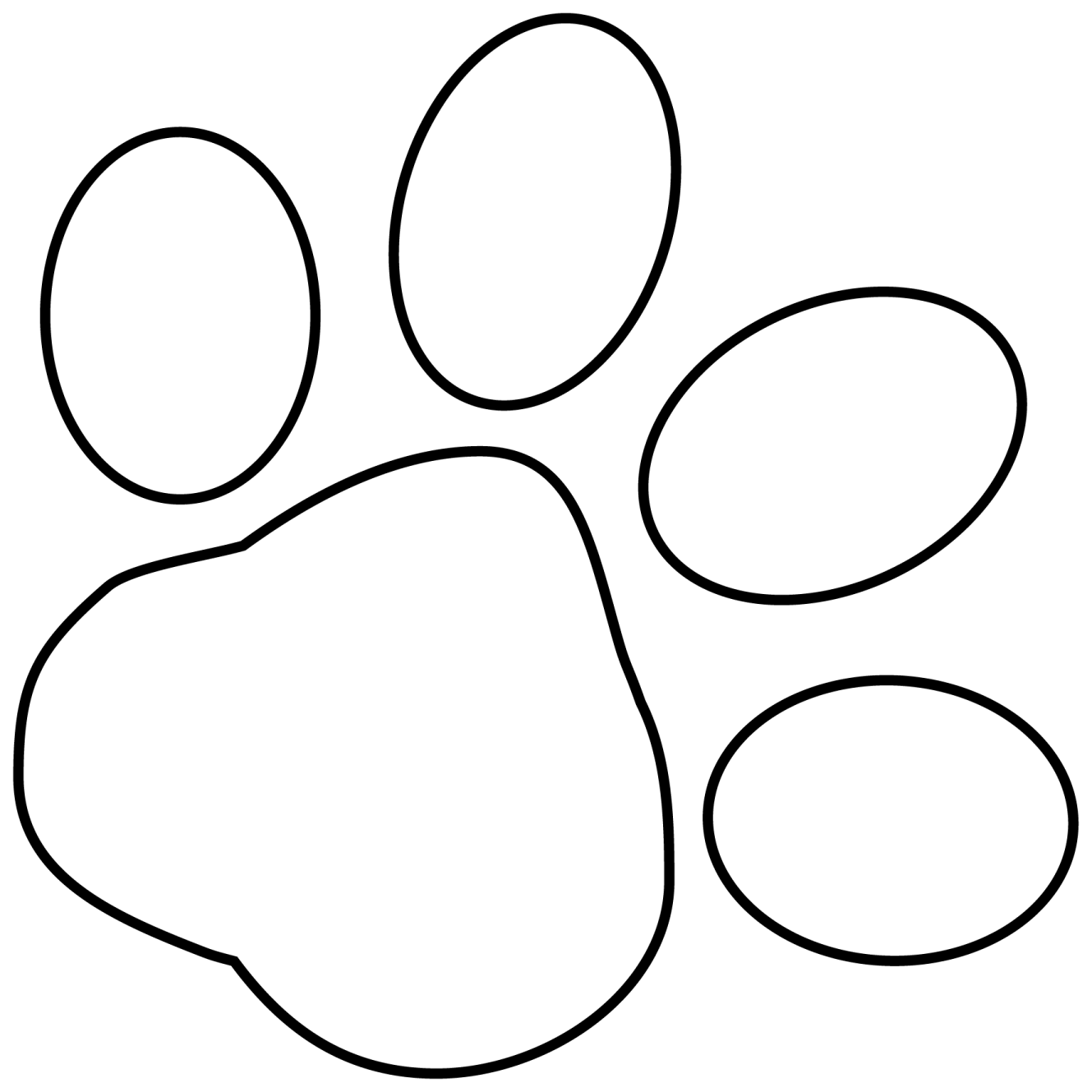 a black and white paw printable