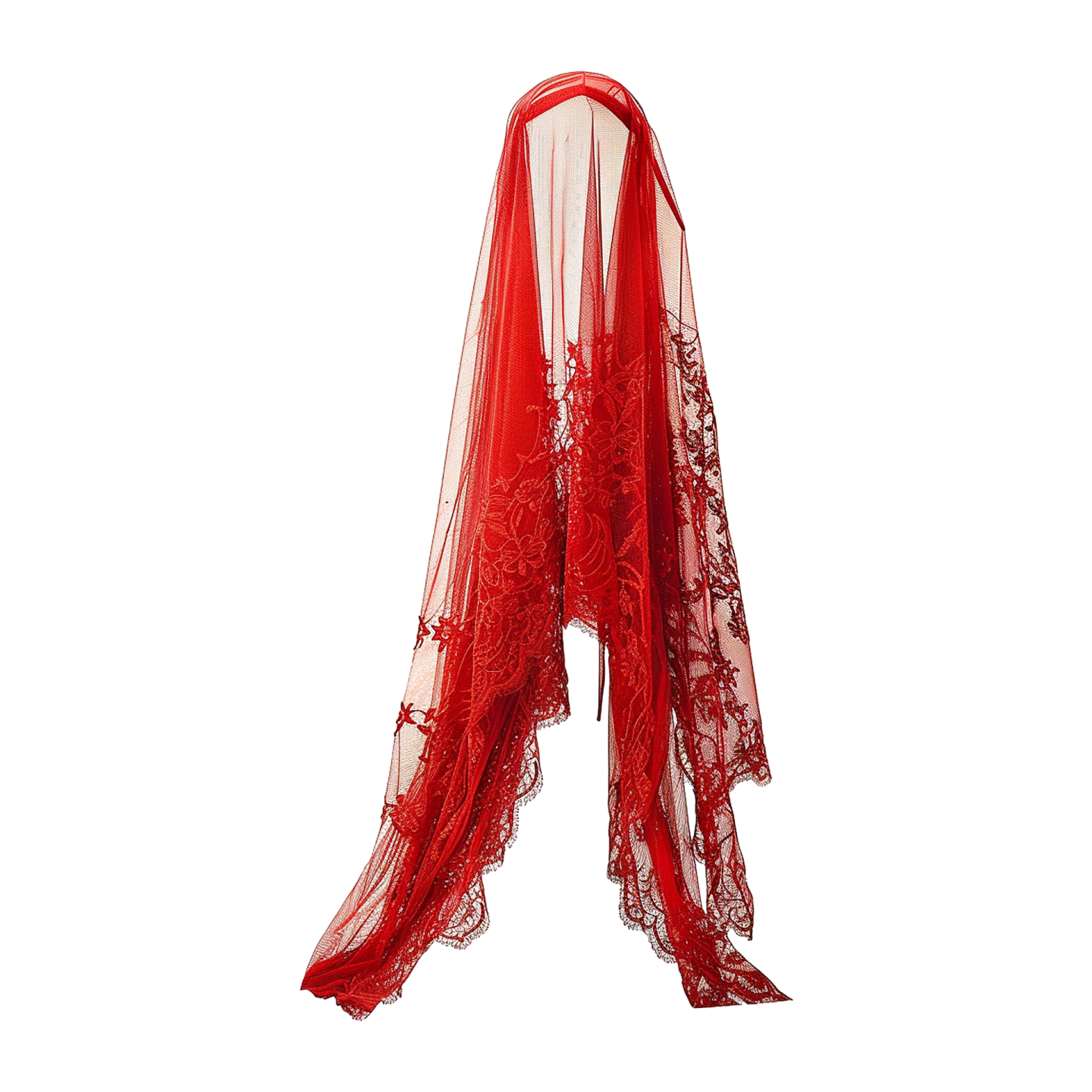 a red scarf on a white background