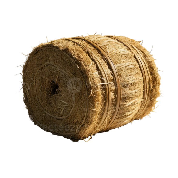 a roll of hay on a white background