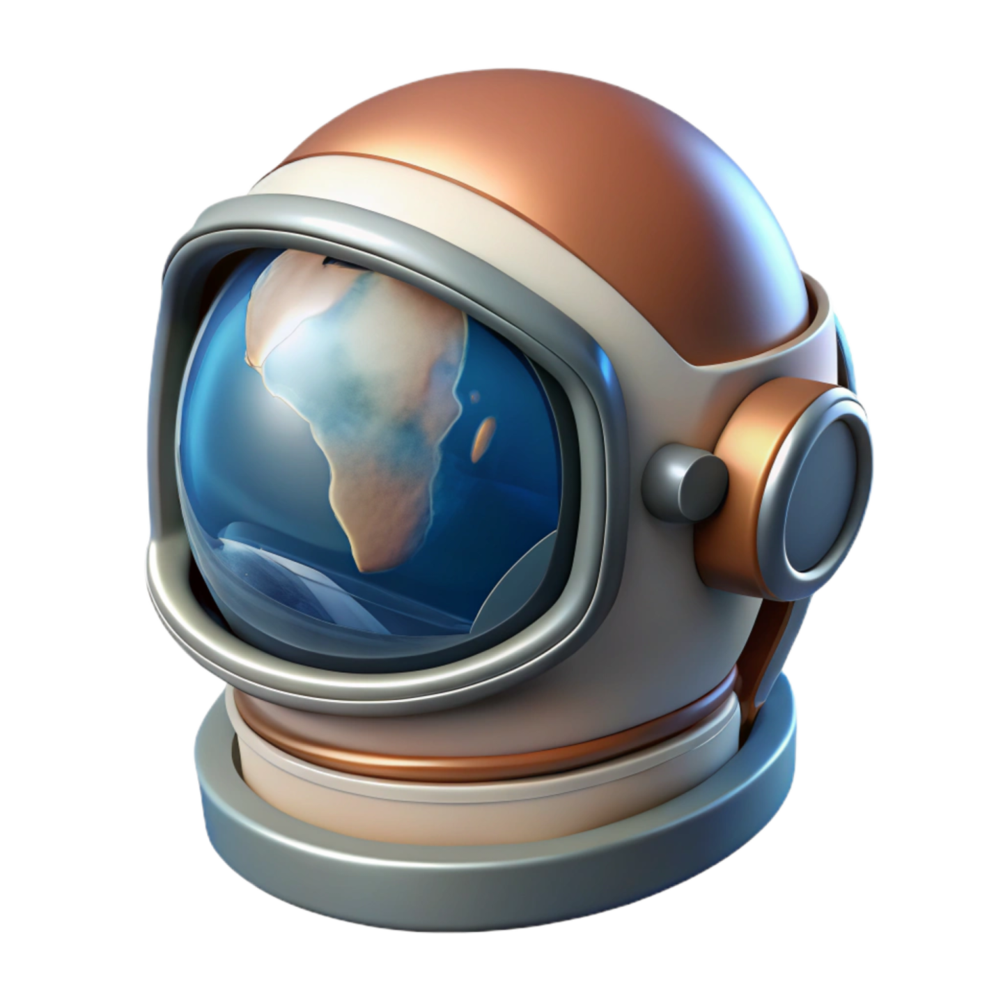 an astronaut's helmet with the earth in it