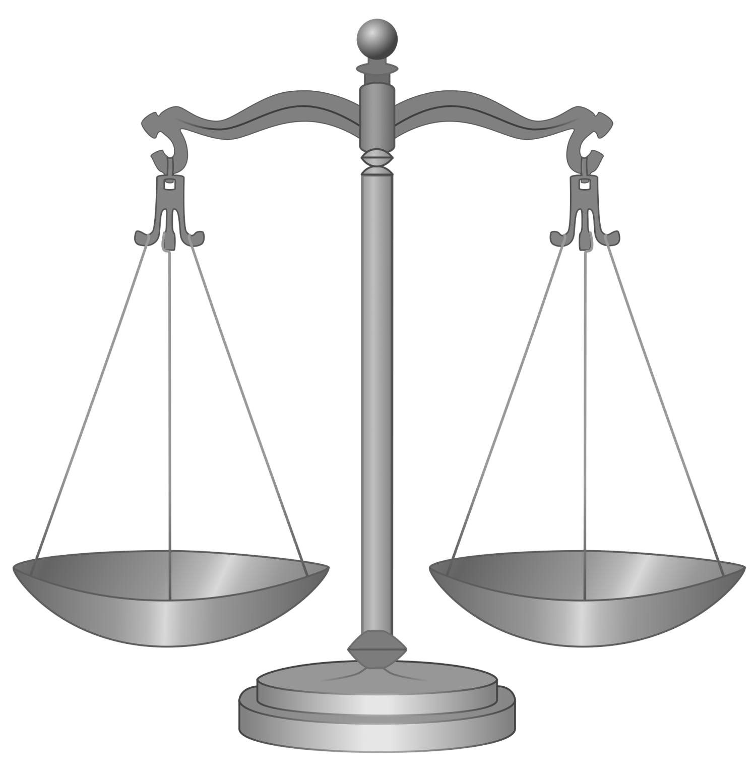 a balance scale on a white background