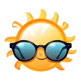 a sun with sunglasses on