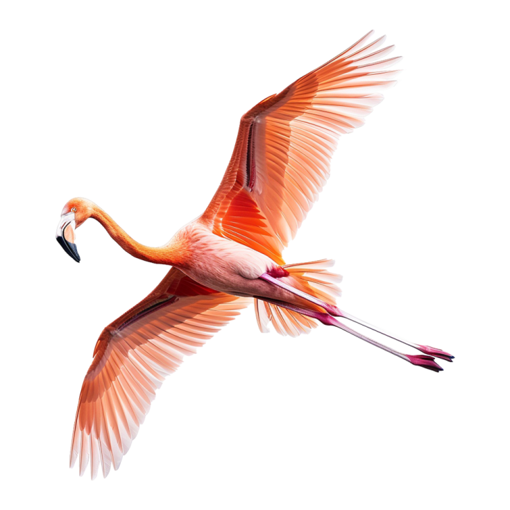 a pink flaming flying in the air