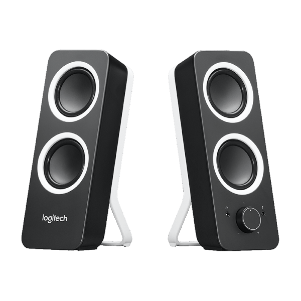 a pair of speakers on a white background