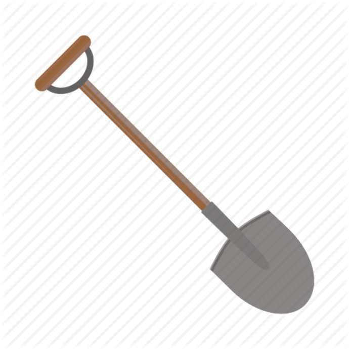 a shovel on a white background