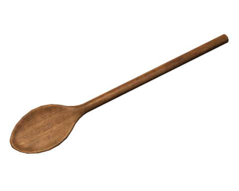 a wooden spoon on a white background