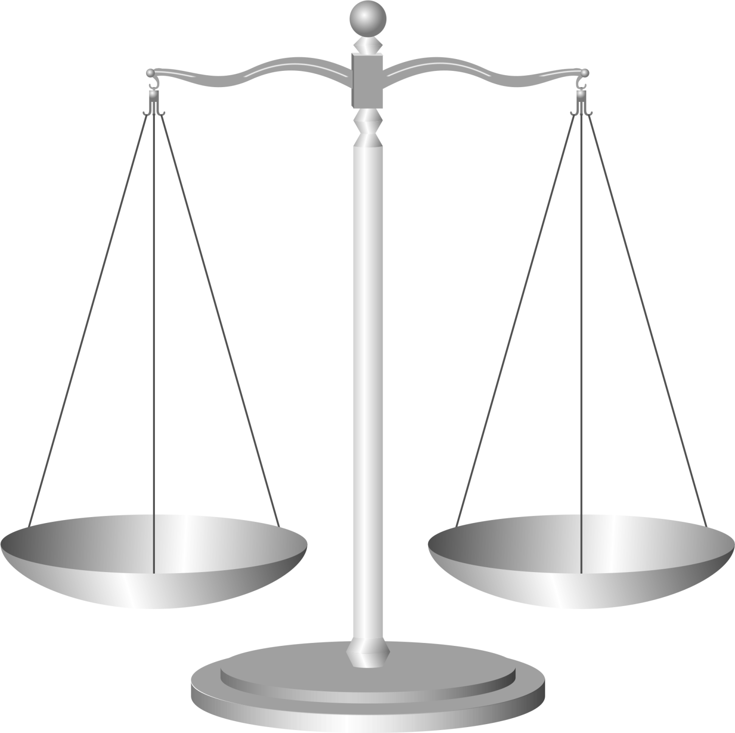 a balance scale on a white background