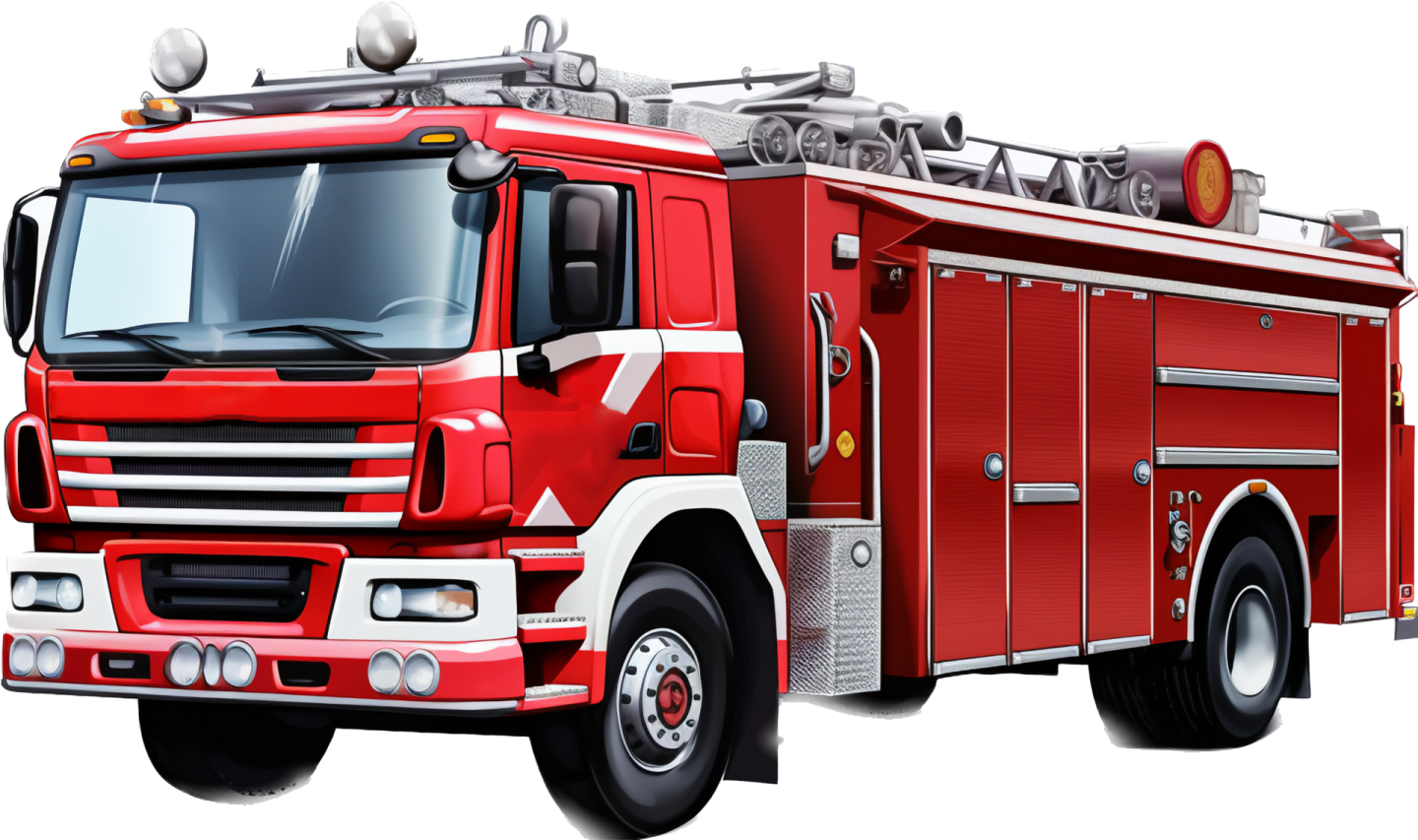 a red fire truck on a white background