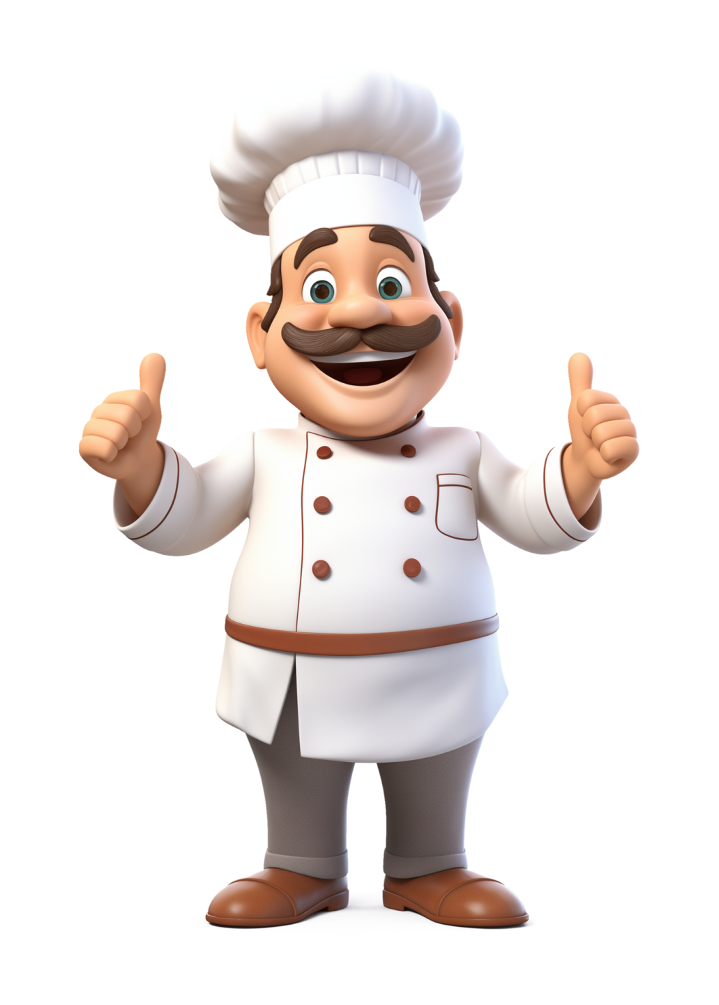 a cartoon chef with a thumbs up