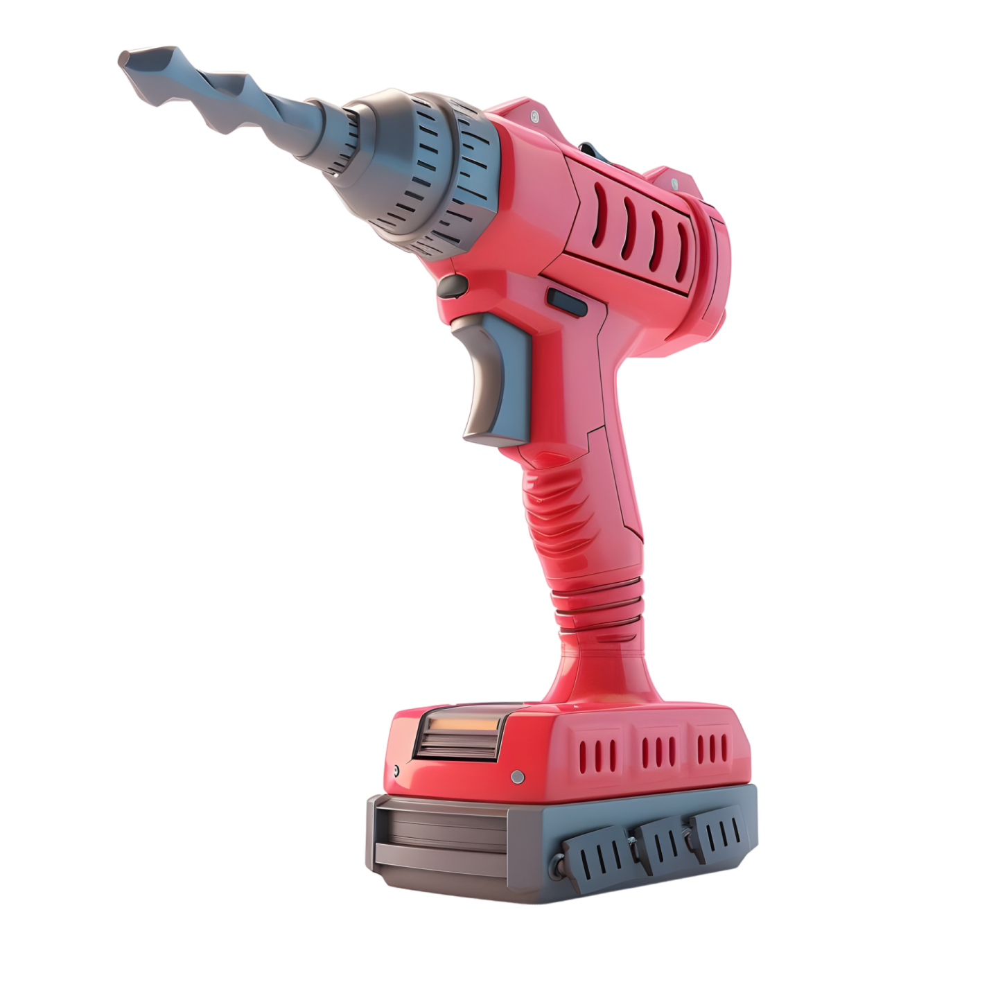 a pink cord driller on a white background