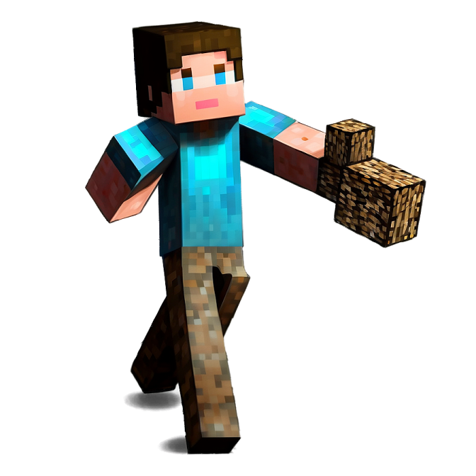 an image of a man holding a block
