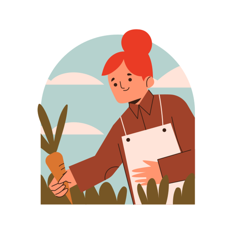 a man holding a carrot in his hand