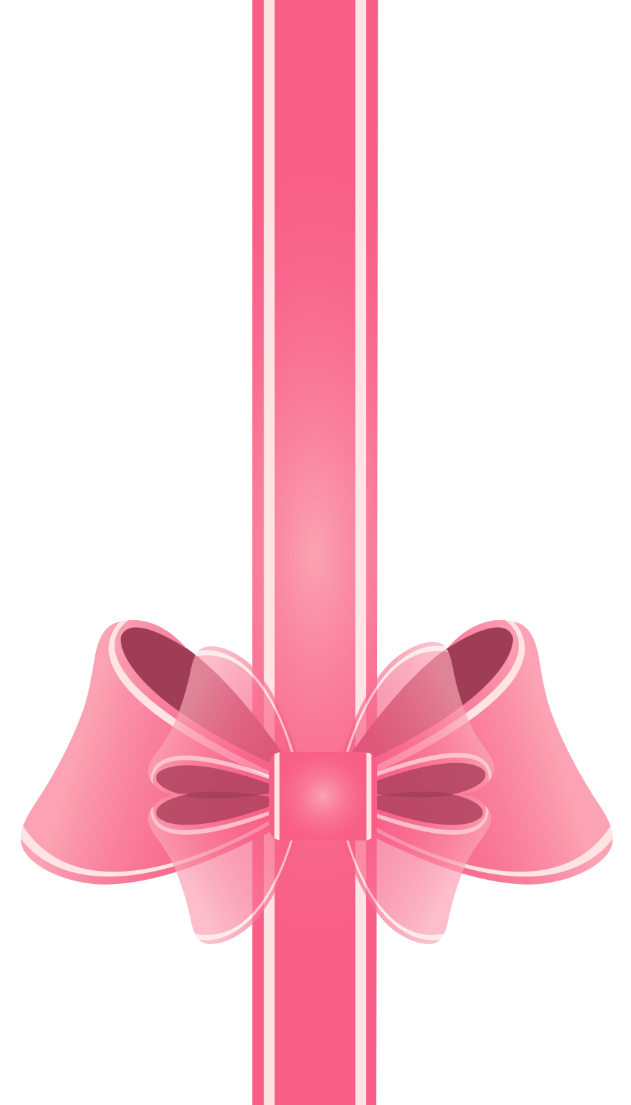 a pink ribbon with a bow on it