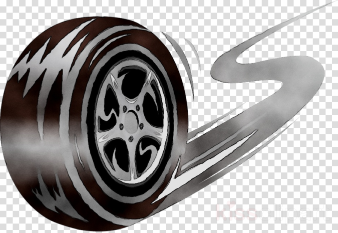 a black and white car wheel on a transparent background