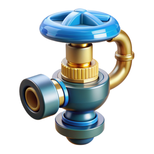 an image of a blue and gold valve