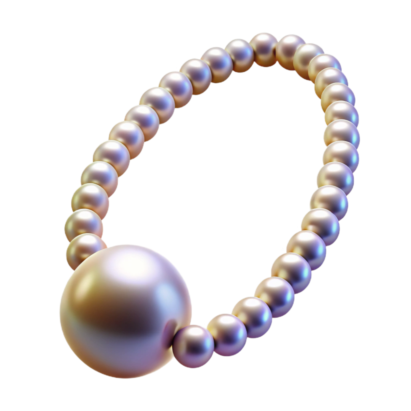 a pearl necklace on a white background