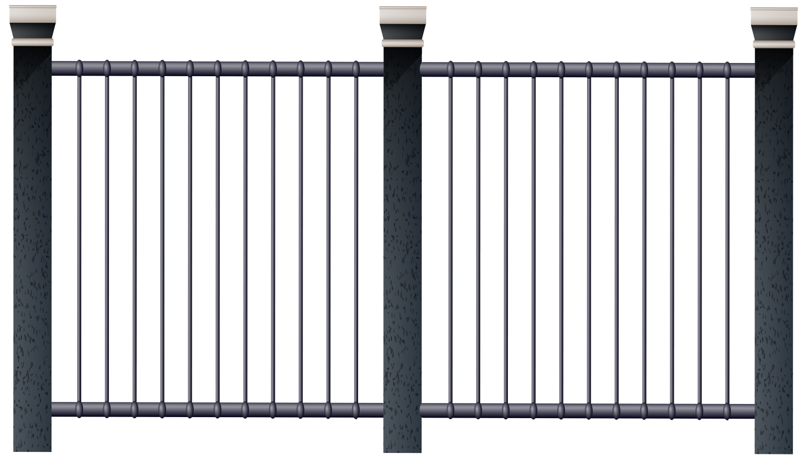 a pair of black steel railings on white background