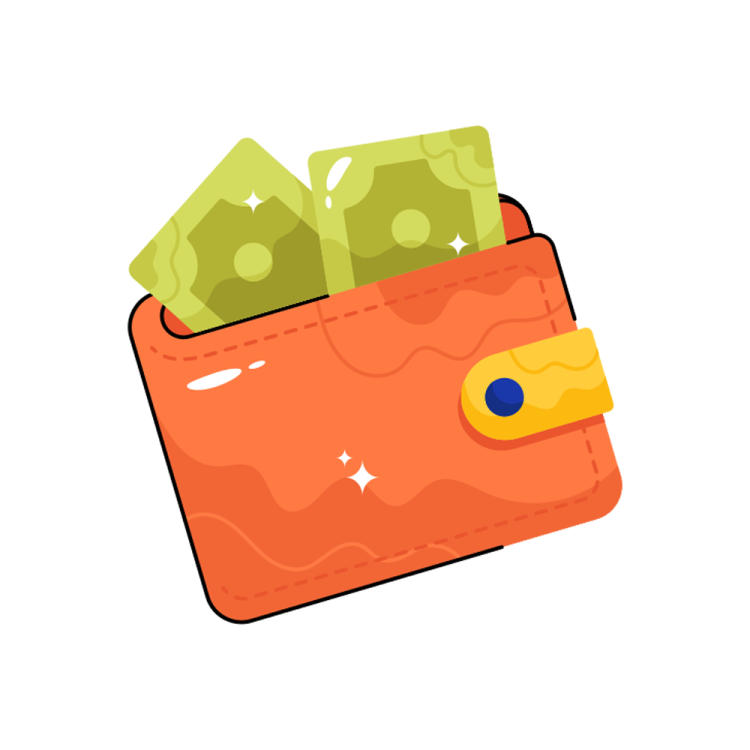 a wallet with money in it