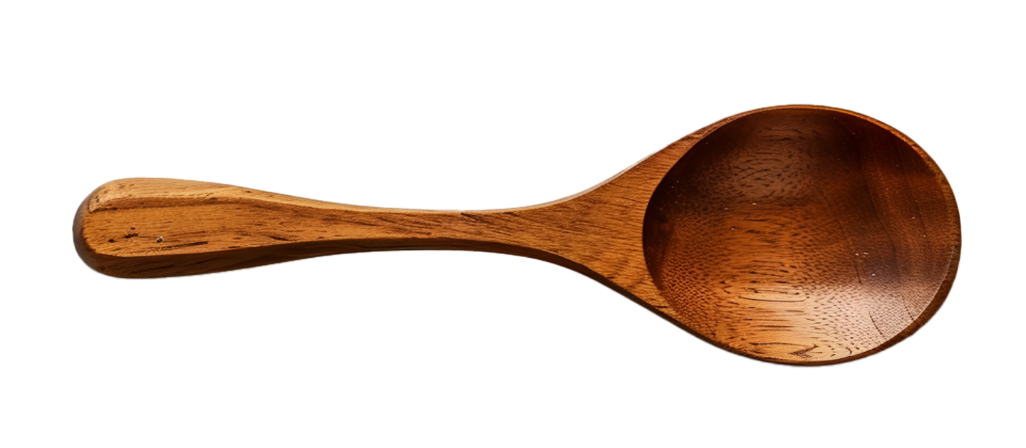a wooden spoon on a white background
