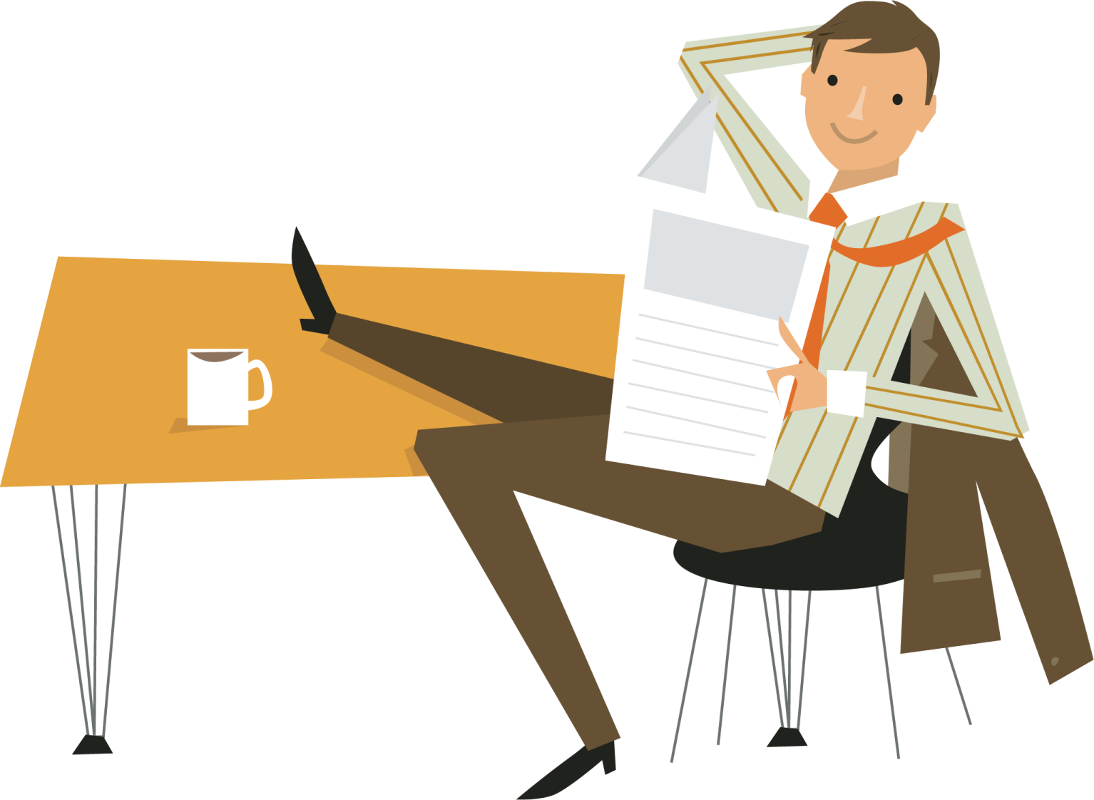 a man sitting at a desk with papers