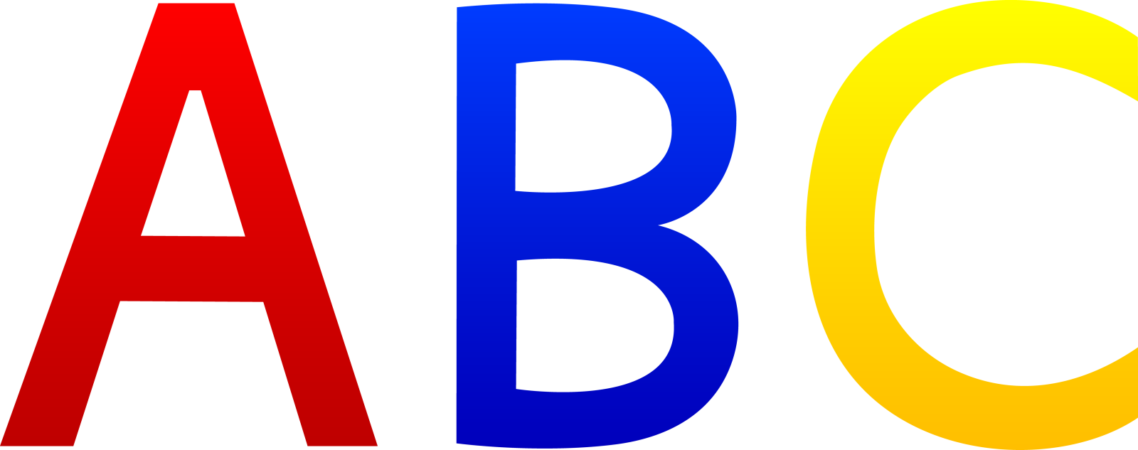 the abc logo is shown in red, yellow and blue