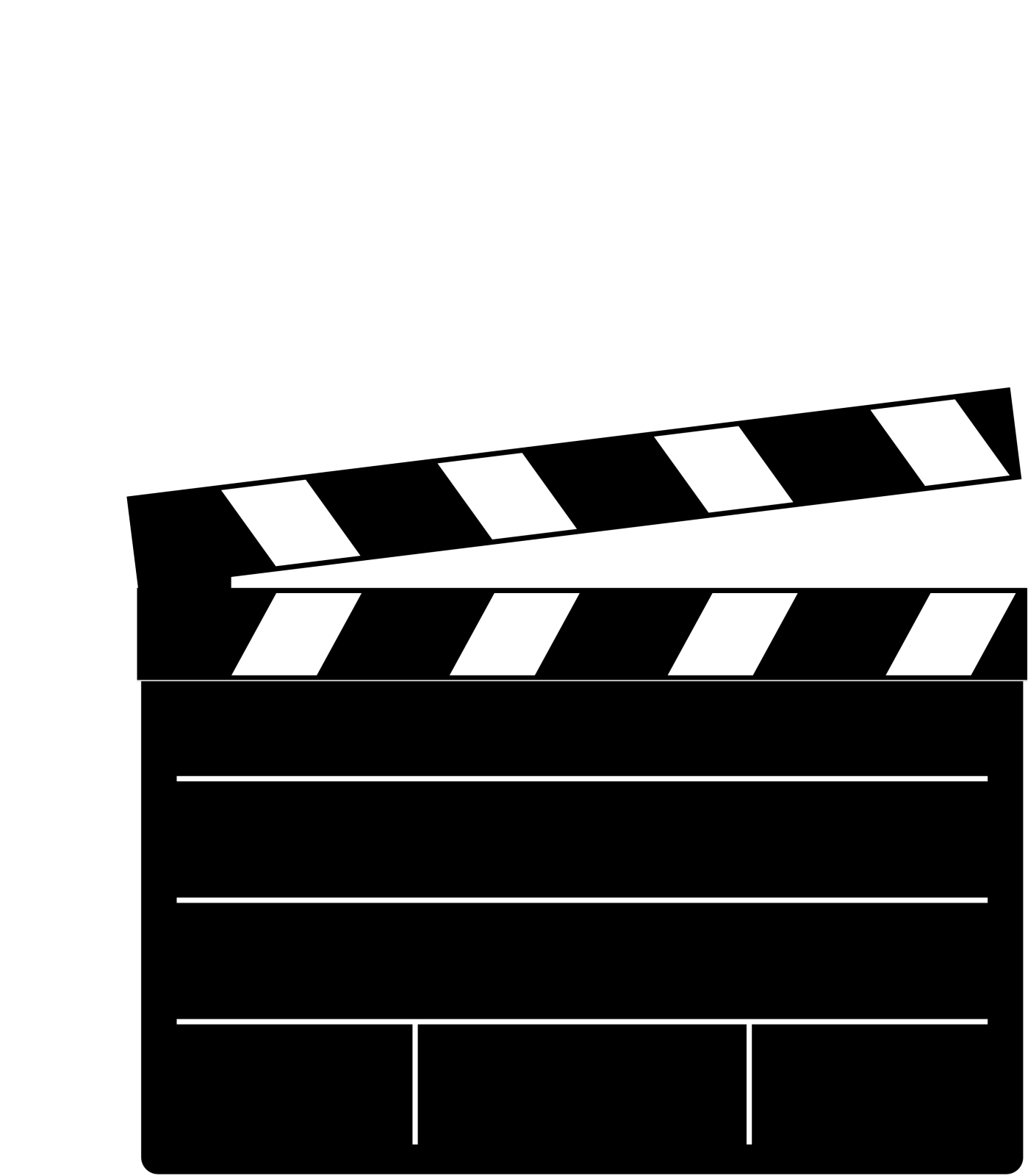 a movie clap with a white background