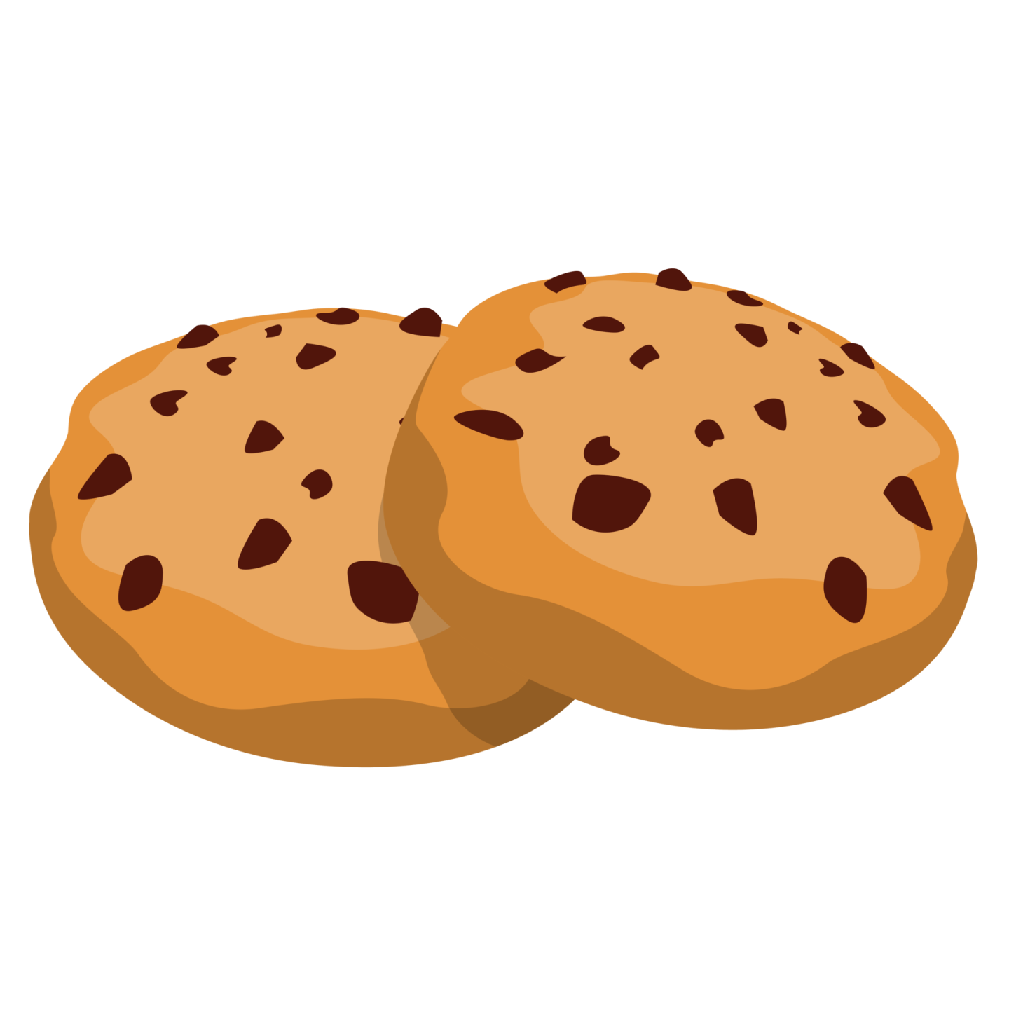 two chocolate chip cookies