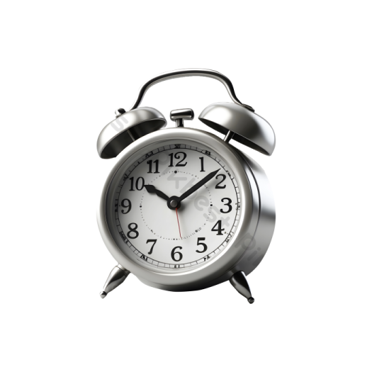 an alarm clock on a white background
