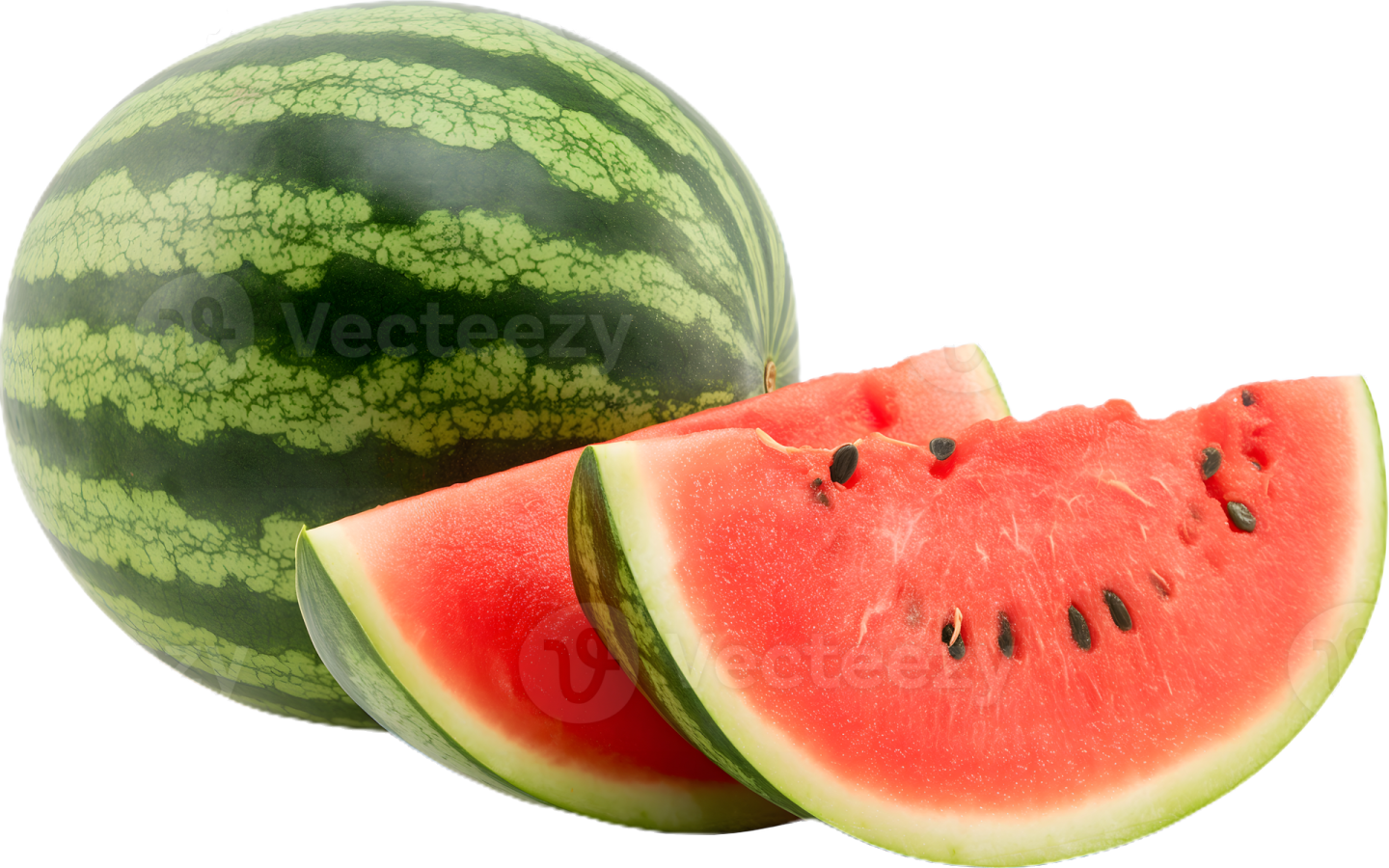 a watermelon and a slice of watermelon on a white background