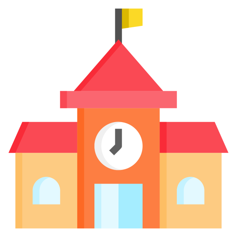a church with a clock on top