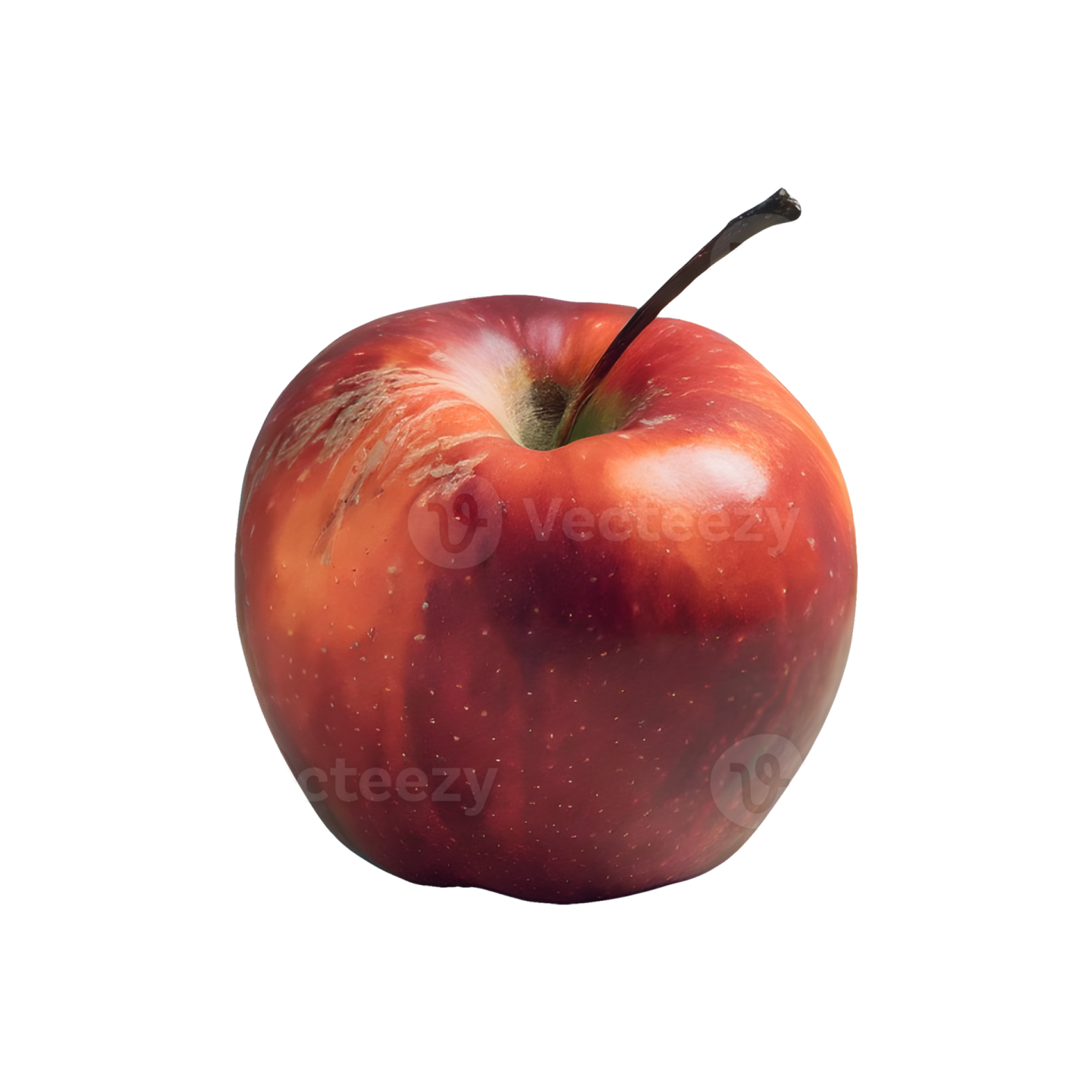 a red apple on a white background
