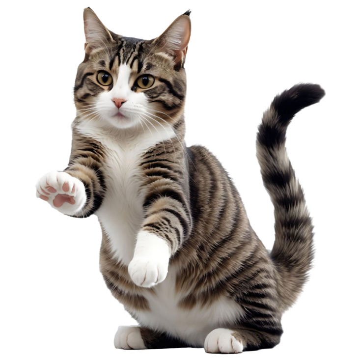 a gray and white cat