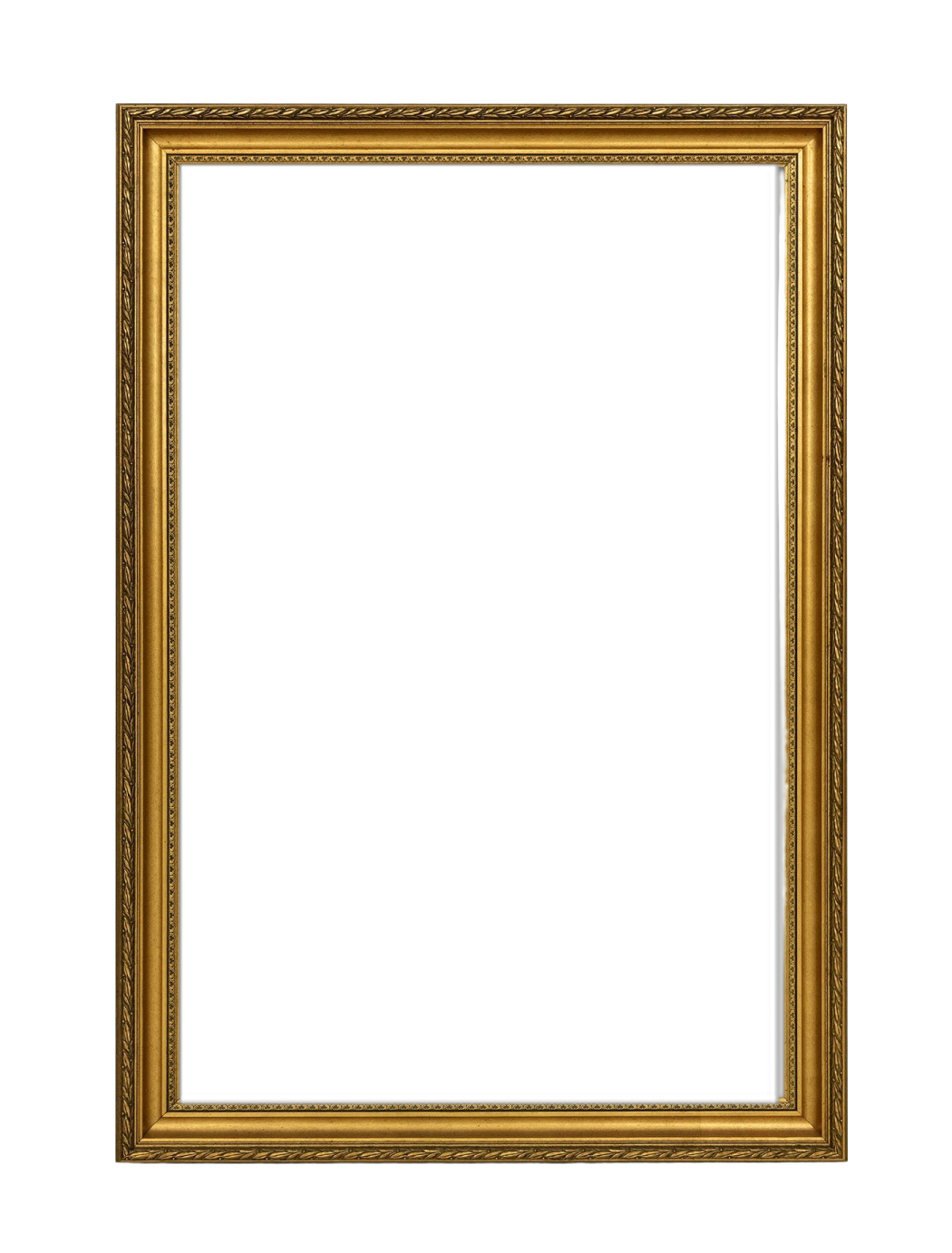 a gold frame on a white background