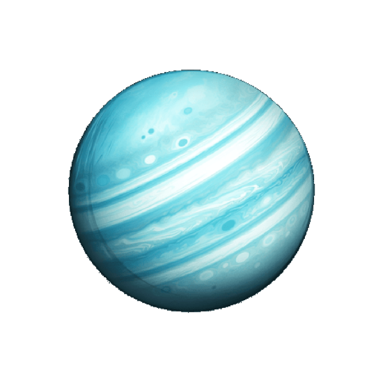 a blue ball with white stripes on it