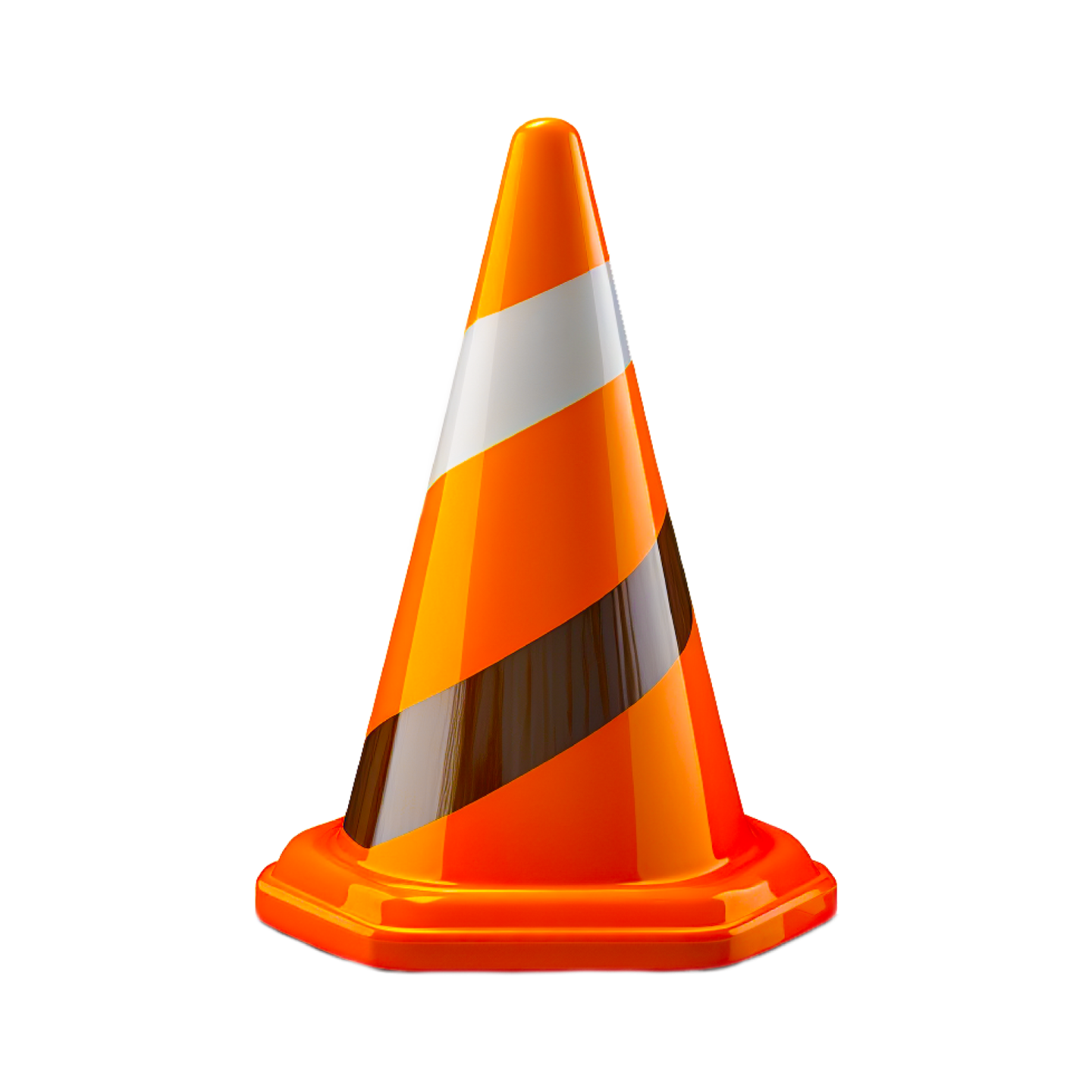 a traffic cone on a white background