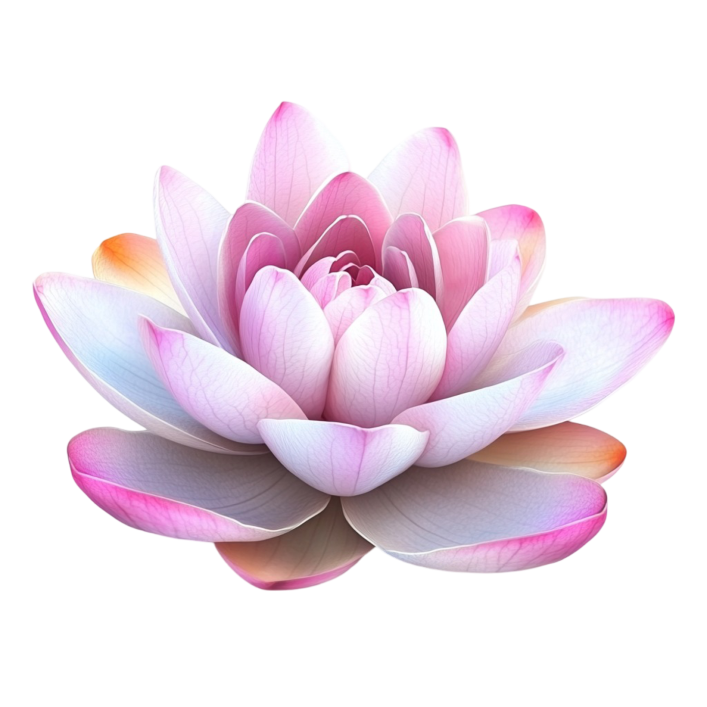 a pink lotus flower on a white background