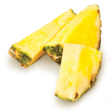 sliced pineapples on a white background