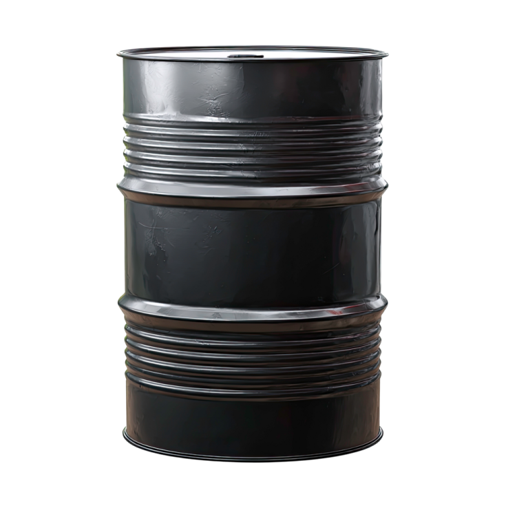 a black barrel on a white background