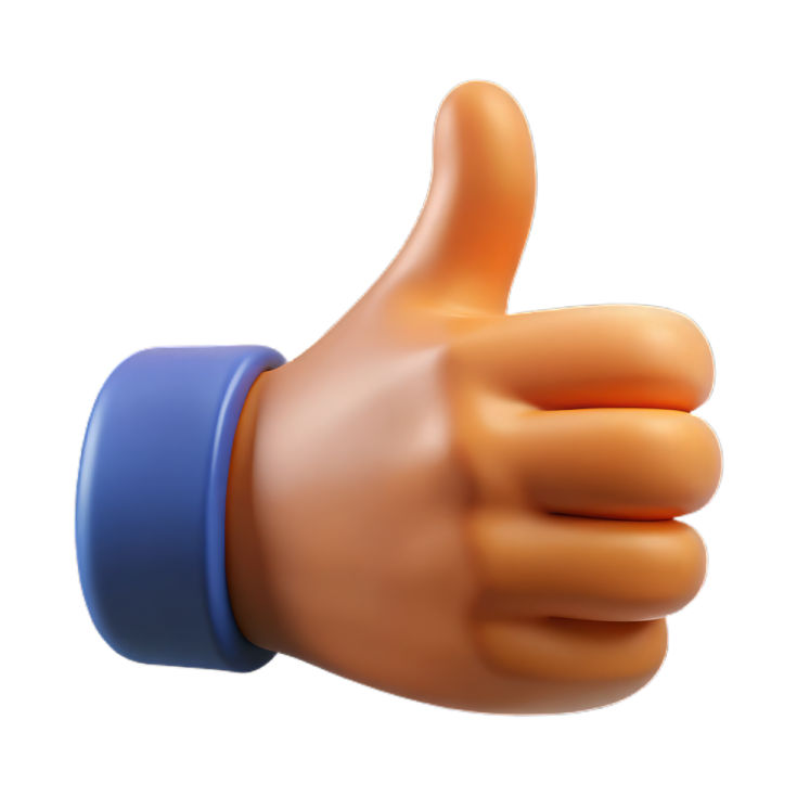 a thumbs up hand with a thumb on it
