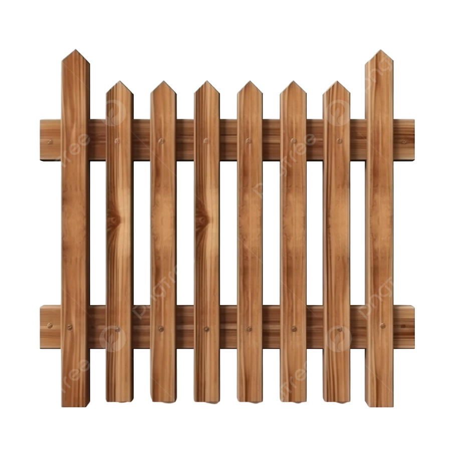 a wooden fence on a white background